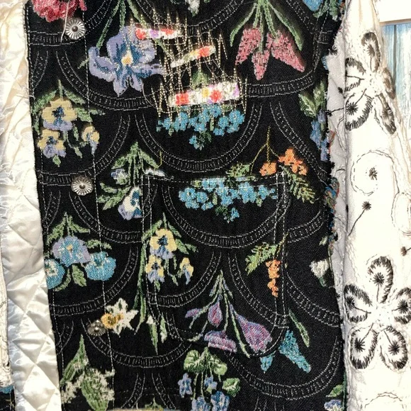 POL Large Floral Patchwork Jacket - Black and White - Picture 2 of 11